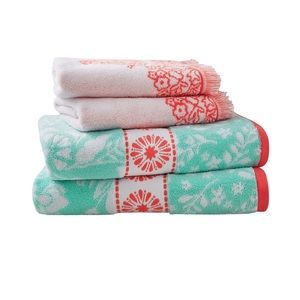 The Pioneer Woman 4 Piece Cotton Bath Towel Set Classic Mint Green